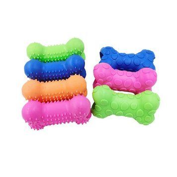 Zabawka dla psa Kość mini teksturowana TPR 8,5 cm, limonkowy