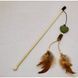 Cat teaser wand Wooden with catnip and silvervine 40 cm, green
