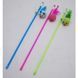 Cat teaser wand Plush mouse with feathers 50 cm, blue