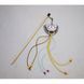 Cat teaser wand Wooden Hedgehog with strings 40 cm, grey