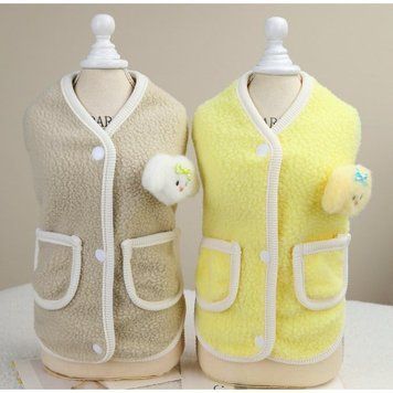Dog vest Cardigan with pockets Bunny, beige, S