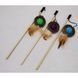 Cat teaser wand Wooden with rattle ball 40 cm, green
