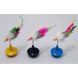 Cat toy wobble mouse with feathers 11 cm, black