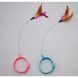Cat teaser on steel wire with feathers 40 cm, light blue