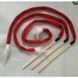 Cat teaser wand Wooden with long tail 40 cm, red