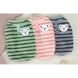 Dog fleece sweater Striped with bear, green, S
