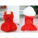 Dog dress with bow and leash ring, red, S