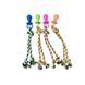 Dog toy Pacifier TPR on rope with three knots 34 cm, blue